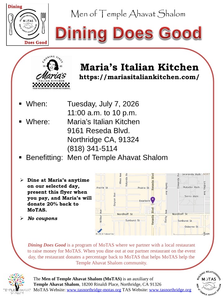 Maria's Italian Kitchen Flyer, 260707